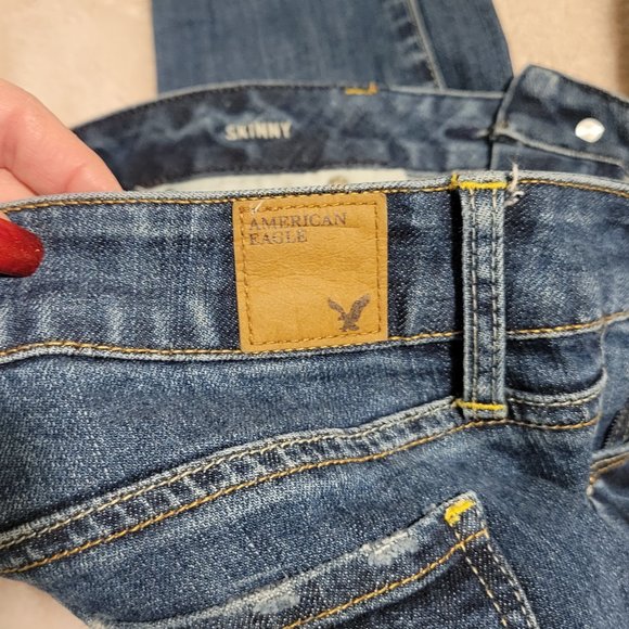 American Eagle Stretch Skinny Denim Jeans Size: 4 - Picture 4 of 10